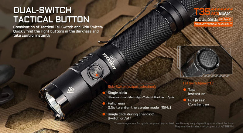 Acebeam T35 Compact Tactical Flashlight 1900 Lumens