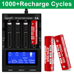 Vapcell 18650 K25 2500mah 20A/35A Rechargeable Flat Top Battery