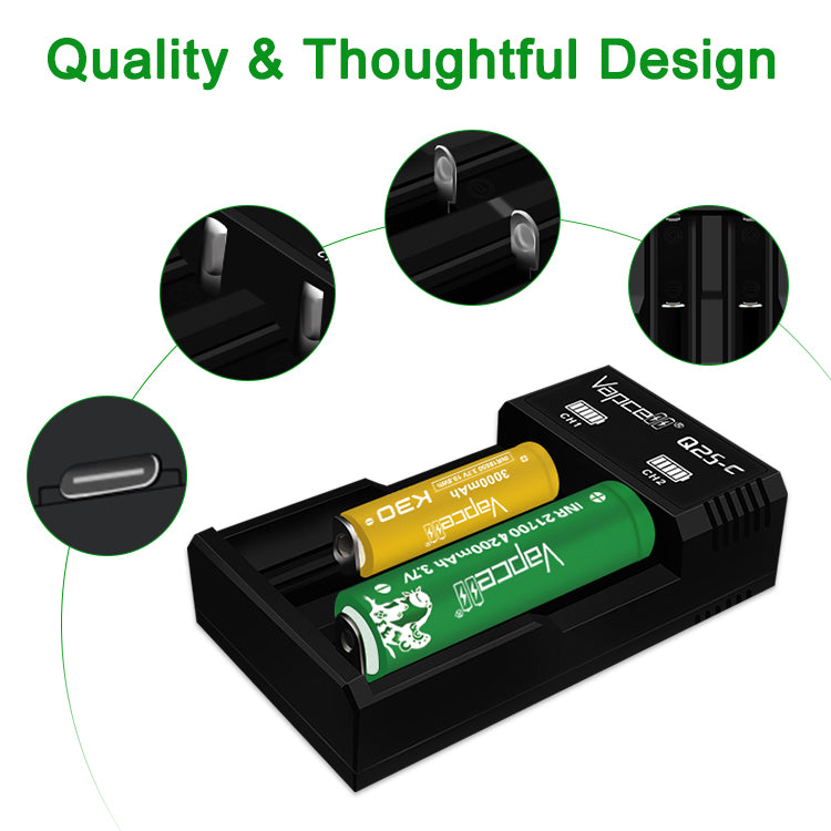 Vapcell Q2S-C Type-C Battery Charger