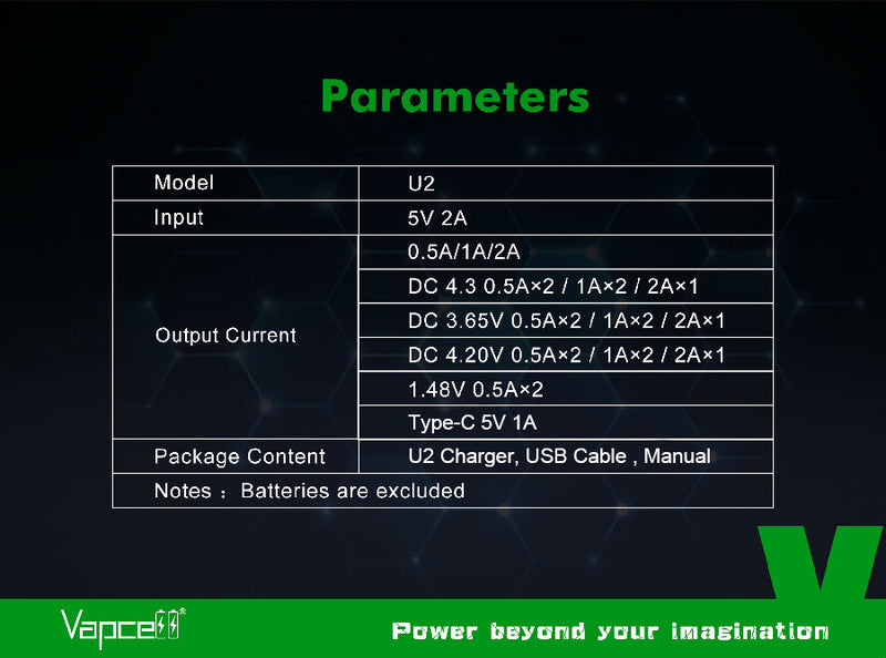 Vapcell U2 Battery Charger