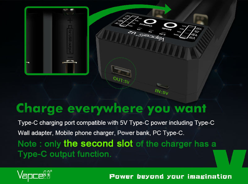 Vapcell U2 Battery Charger