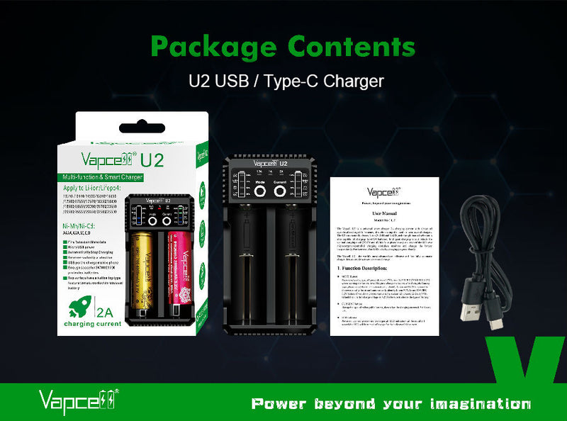 Vapcell U2 Battery Charger