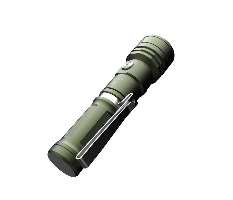 Cyansky P12R Multifunctional Rechargeable EDC Flashlight (Black & Green)