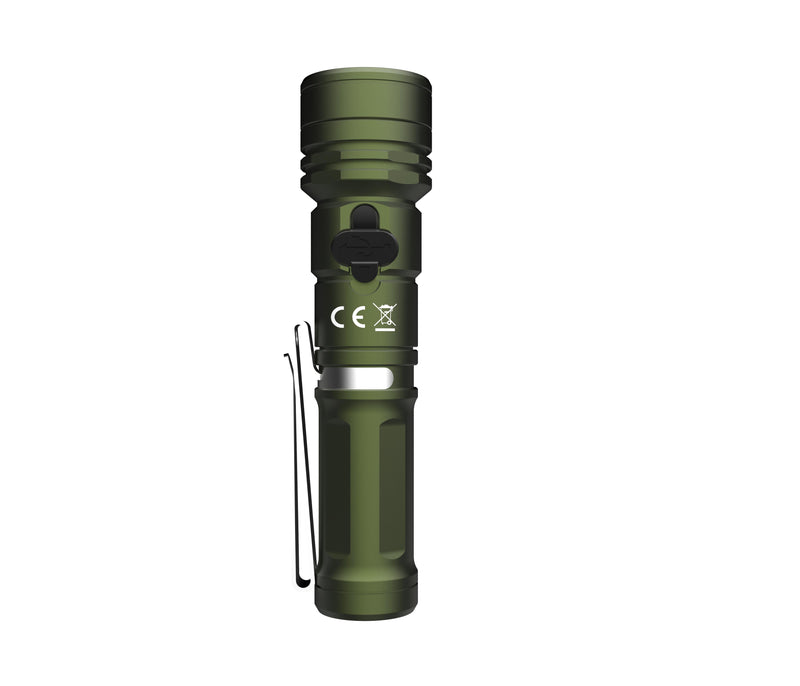 Cyansky P12R Multifunctional Rechargeable EDC Flashlight (Black & Green)