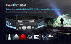 Cyansky HS6R Triple Output Rechargeable Headlamp 1400 Lumens