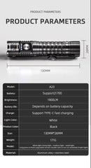 Warsun A23 Multifunctional Flashlight 1000+ Lumens