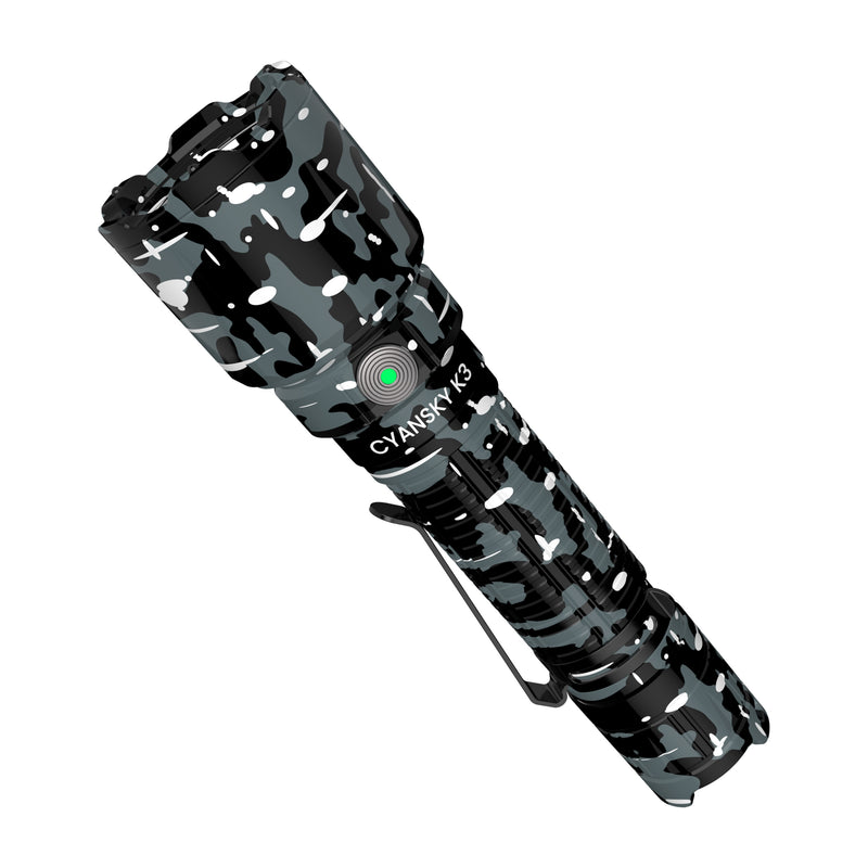 Cyansky K3 V2.0 Long Range Tactical Flashlight 2000 Lumens (Leopard Camo)