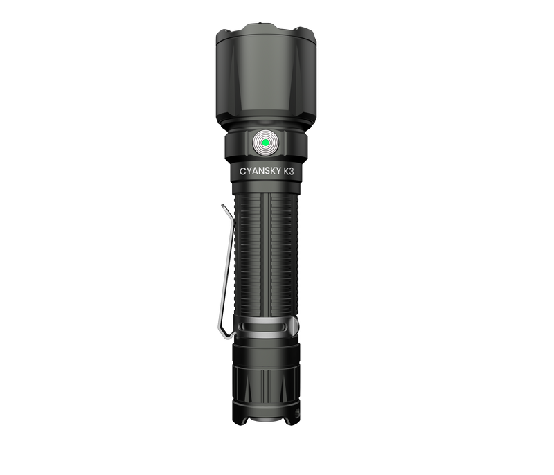 Cyansky K3 V2.0 Long Range Tactical Flashlight 2000 Lumens (Grey)