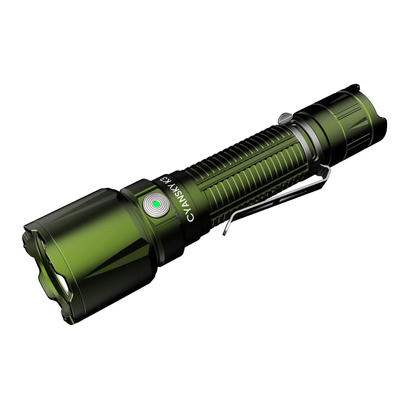 Cyansky K3 V2.0 Long Range Tactical Flashlight 2000 Lumens (Green)