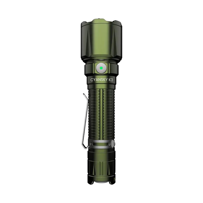 Cyansky K3 V2.0 Long Range Tactical Flashlight 2000 Lumens (Green)