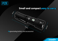 Cyansky P12R Multifunctional Rechargeable EDC Flashlight (Black & Green)