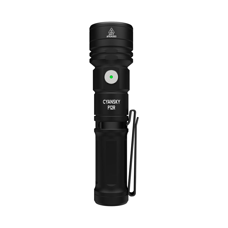 Cyansky P12R Multifunctional Rechargeable EDC Flashlight (Black & Green)