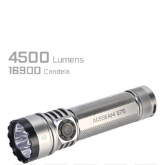 Acebeam E75 Quad-Core High Performance LED Flashlight 4500 Lumens Limited Edition (Silver)