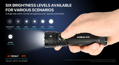 Acebeam E75 Quad-Core High Performance LED Flashlight 4500 Lumens Limited Edition (Silver)