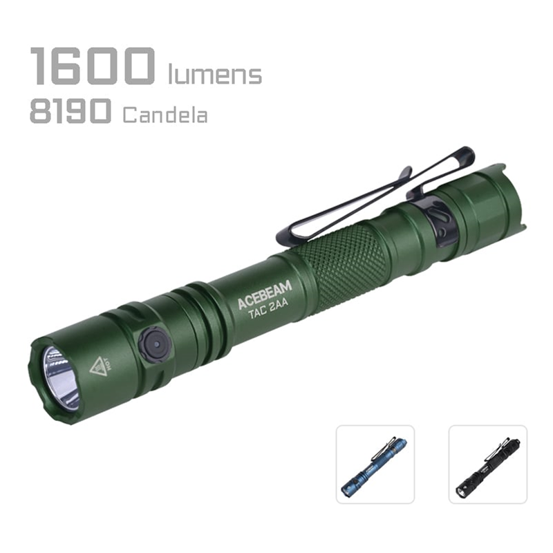 Acebeam TAC 2AA 1600 Lumens (Blue, Green, Black)