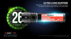 Acebeam E75 Quad-Core High Performance LED Flashlight 4500 Lumens Limited Edition (Silver)