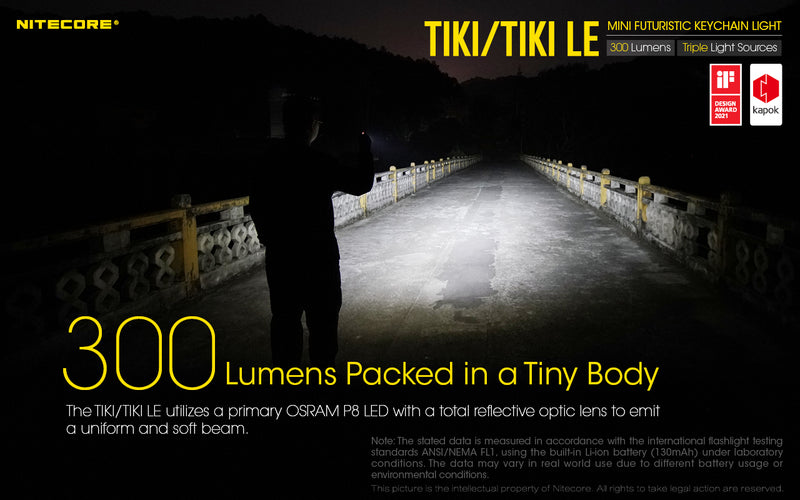 Nitecore TIKI LE 300 Lumen USB Rechargeable Keychain Flashlight