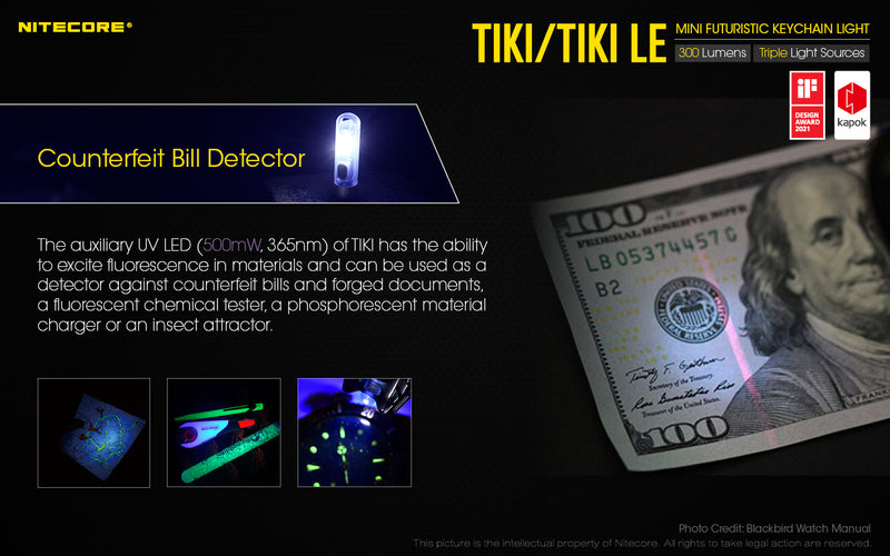 Nitecore TIKI LE 300 Lumen USB Rechargeable Keychain Flashlight