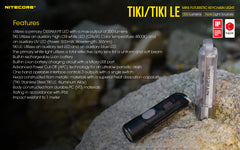 Nitecore TIKI LE 300 Lumen USB Rechargeable Keychain Flashlight