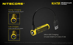 Nitecore NL1475R 750mAh 14500 Micro-USB Rechargeable Battery